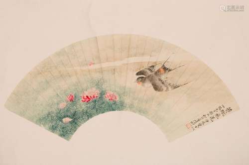 A Chinese bird-and-flower painting, Lu Yifei mark