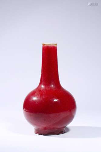 A red glazed porcelain tianqiuping