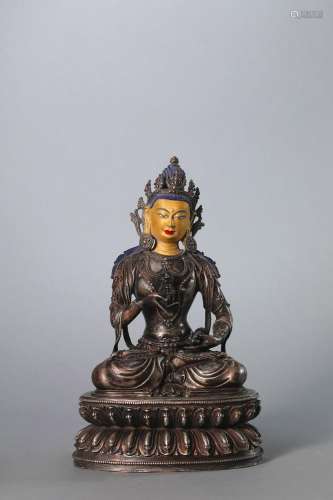 A copper Vajrasattva statue