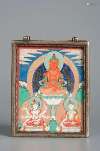 A Chinese Amitabha thangka painting