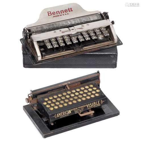 2 American Typewriters "Bennett" and "America...