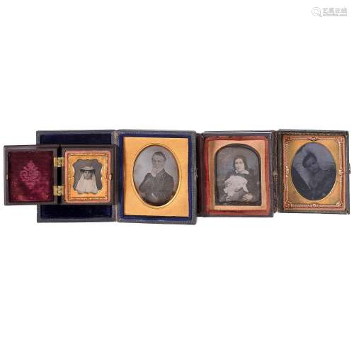 2 Daguerreotypes and 2 Ambrotypes, c. 1850