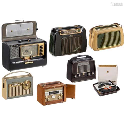 6 Portable Radios and a Record Player