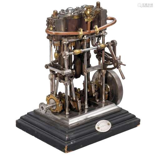 Precision Model of a Vertical Twin-Cylinder Steam Engine, c....