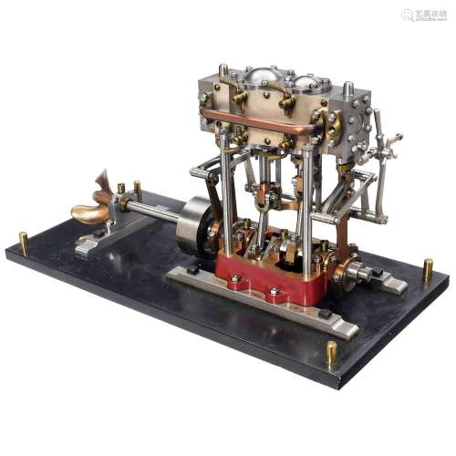 Double-Expansion Marine Steam Engine with Propeller