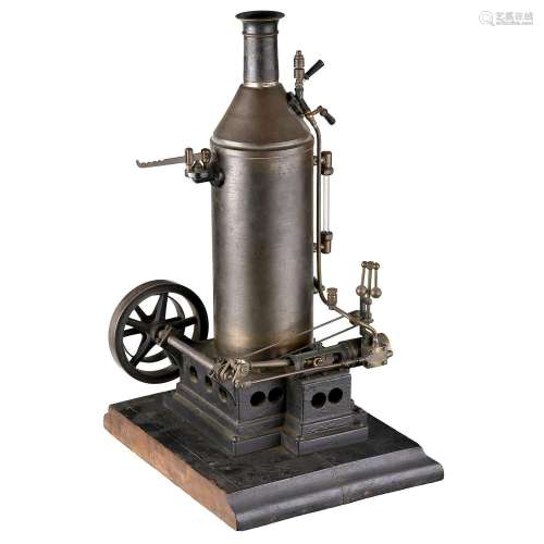Single-Cylinder Steam Engine with Vertical Boiler, c. 1898