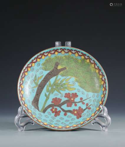 The Chinese Qing DynastyCopper  Copper Gilt Gold Enamel Flow...