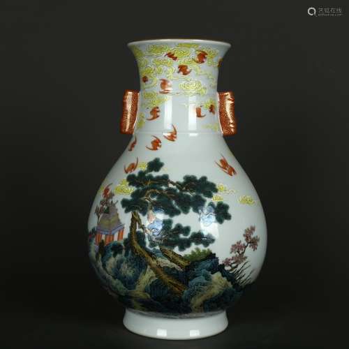 Qianlong Period of Chinese Qing Dynasty  Famille Rose landsc...