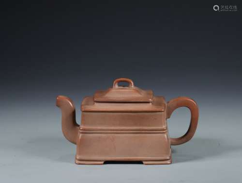 A 'Hanwen'Plain Colored Dark-red Rnameled Pottery