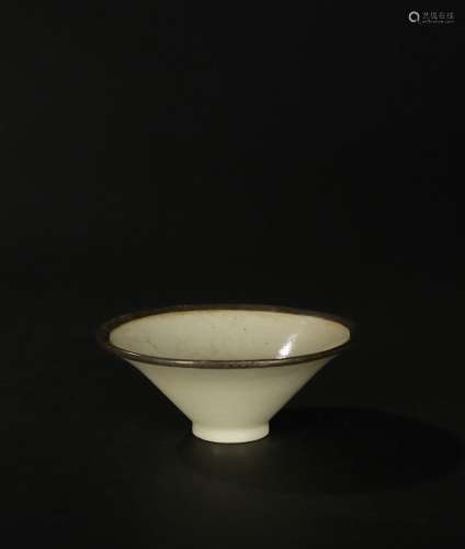 Ding Kiln Quality Silver - wrapped Bowl with Carved Flowers