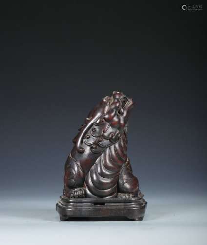 The Chinese Qing Dynasty Rosewood Carved Face upwards Aroma ...