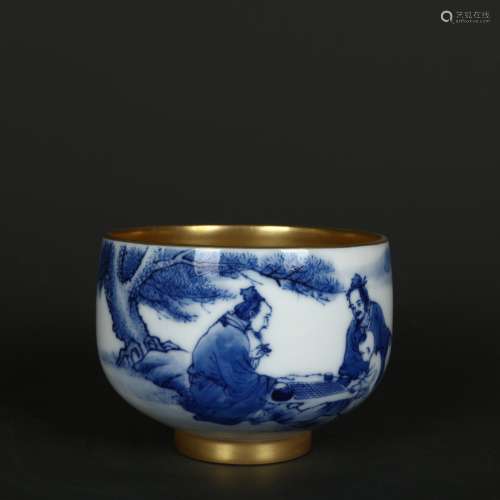 Qianlong Period of Chinese Qing Dynasty  Blue and White Porc...