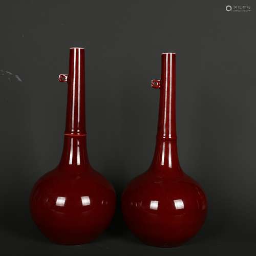 Yongle Period of The Chinese Ming Dynasty Red Bottles