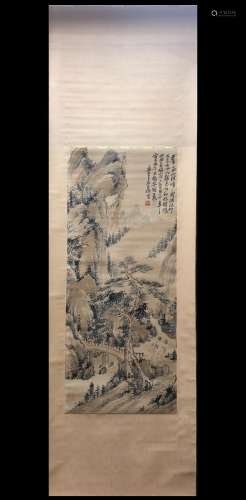 A Vertical-hanging Fairy Chinese Ink Painting by Wu Daozi