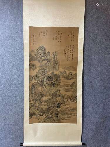 A Vertical-hanging Tiger Chinese Ink Painting by Wang Meng