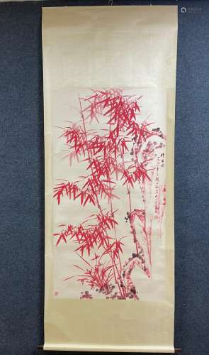 A Vertical-hanging Horse Chinese Ink Painting by Zhao Mengfu