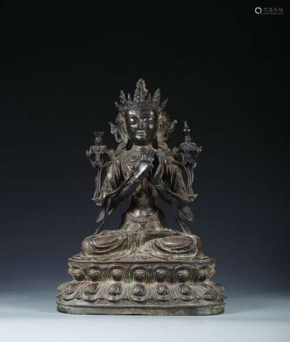 The Chinese Ming Dynasty Copper Tara Statue Ornament