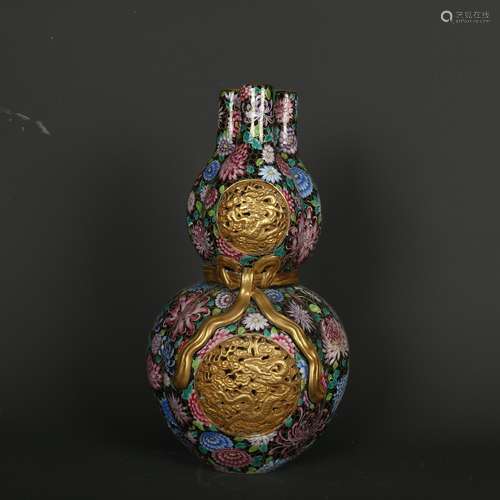 Yongzheng Period of Chinese Qing Dynasty  Dark Enamel Guilti...