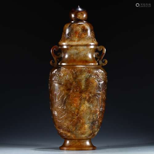 Hetian jade dragon bottle