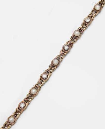 Jugendstil-Diamantarmband in Ajour