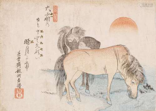 Vier Japanische Holzschnitte Katsushika Hokusai (1760-1849)