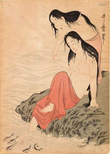 Zwei Japanische Holzschnitte Utagawa Toyokuni I (1769-1825)