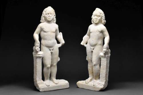 ROMAN MARBLE HARPOCRATES PAIR