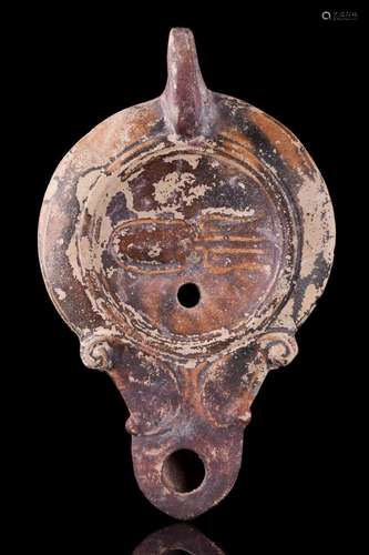 ROMAN OIL LAMP WITH OCTOPUS