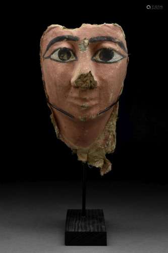 EGYPTIAN GESSO PAINTED COFFIN MASK