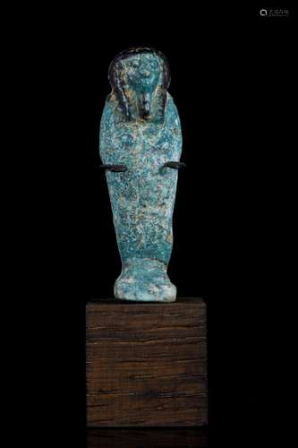 EGYPTIAN FAIENCE BICHROME SHABTI