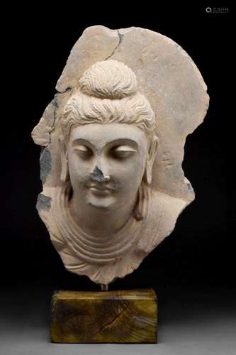 GANDHARAN SCHIST HEAD OF BUDDHA