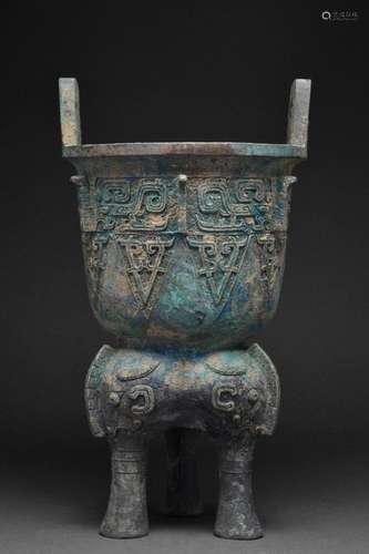 CHINESE BRONZE RITUAL STEAMER (XIAN) - XRF TESTED