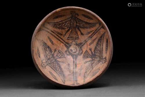 INDUS VALLEY CULTURE TERRACOTTA BOWL WITH BIRDS