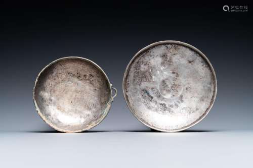 Two Roman or Byzantine silver-plated dishes, 4/9th C.