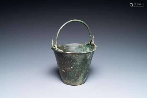 An Eastern Roman or Byzantine bronze 'situla' bucket, 9/10th...