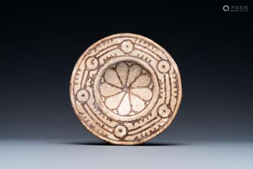 An Eastern Roman or Byzantine pottery dish with ornamental d...