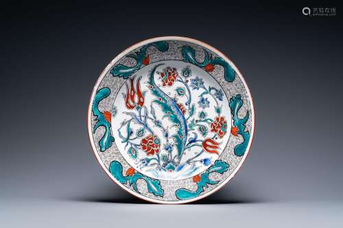 An Iznik-style porcelain dish, Samson, Paris, France, 19th C...