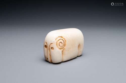 A marble amulet in the shape of a goat, Mesopotamia or Middl...