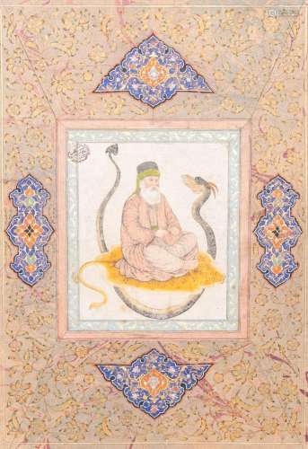 Persian school miniature: 'Haji Bektash Veli', gouache heigh...