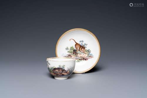 A The Hague-decorated Ansbach porcelain 'leopard and otter' ...