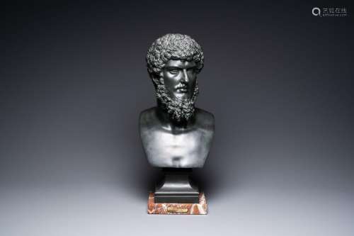 A bronze bust of Marcus Aurelius after the antique, 19th C.