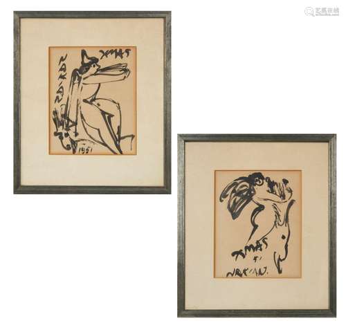 PAIR OF DRAWINGS BY REUBEN NAKIAN (AMERICAN 1897-1986)