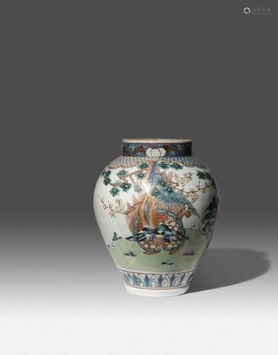 A LARGE JAPANESE POLYCHROME VASE