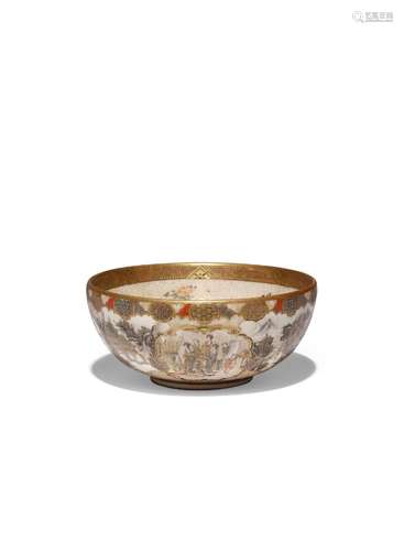 A SMALL JAPANESE SATSUMA BOWL BY MEIZAN