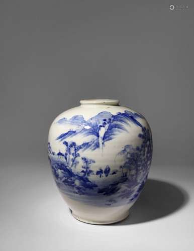 A JAPANESE BLUE AND WHITE VASE