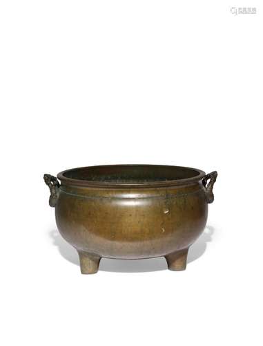 A LARGE BRONZE INCENSE BURNER