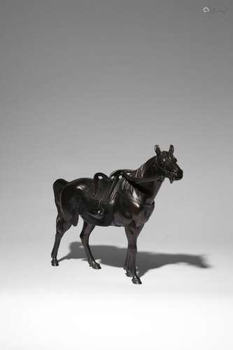 A JAPANESE BRONZE OKIMONO OF THE SHOGUN'S HORSE BY THE MARUK...