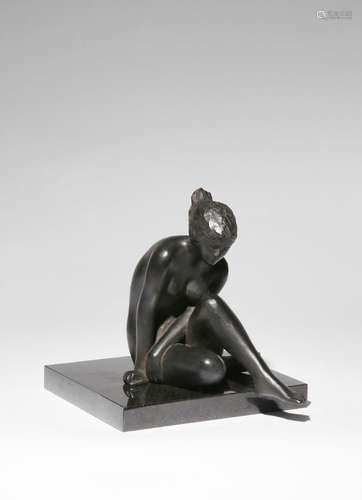 A JAPANESE BRONZE MODEL OF A FEMALE NUDE BY ATSUSHI AMENOMIY...