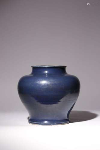 A LARGE CHINESE BLUE-GROUND JAR, GUAN