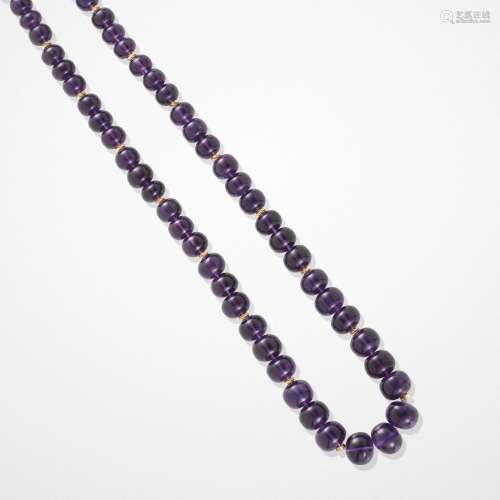 Amethyst Necklace with Gold Spacers